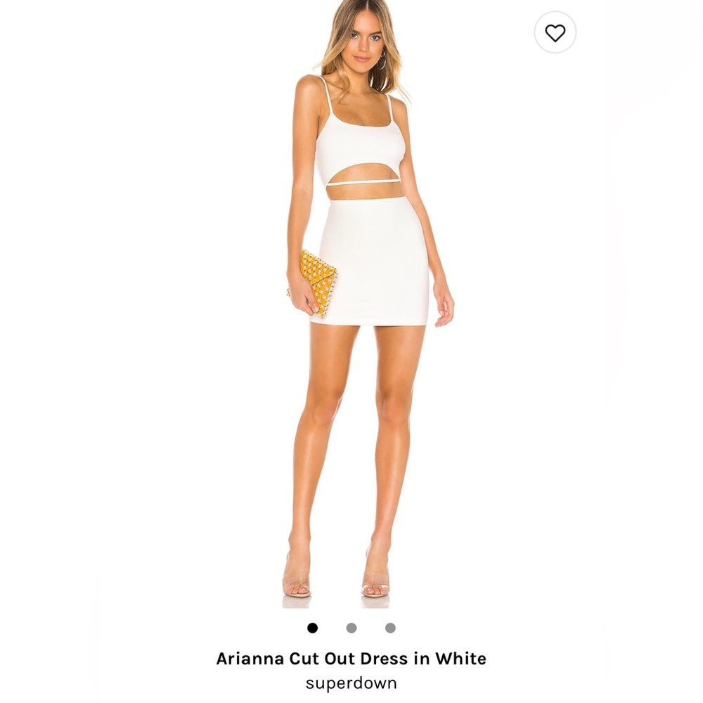 White Superdown Ariana cut out dress, size M NWOT